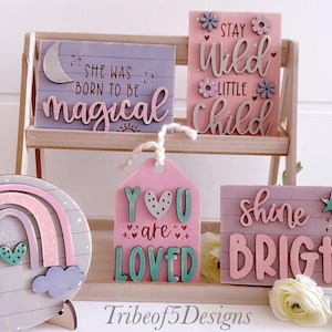 Girls Room Tiered Tray Svg / Baby Girl Tiered Tray Svg / Girl Tier Tray Svg / Baby Tiered Tray Svg / Laser Ready Files / Glowforge Files /