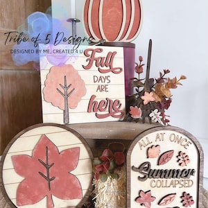 Fall Tiered Tray Svg | Fall Tier Tray Signs | Fall SIgns | Fall Shelf Sitters Svg | Autumn Shelf Sitters Svg | Autumn Tiered Tray Svg |