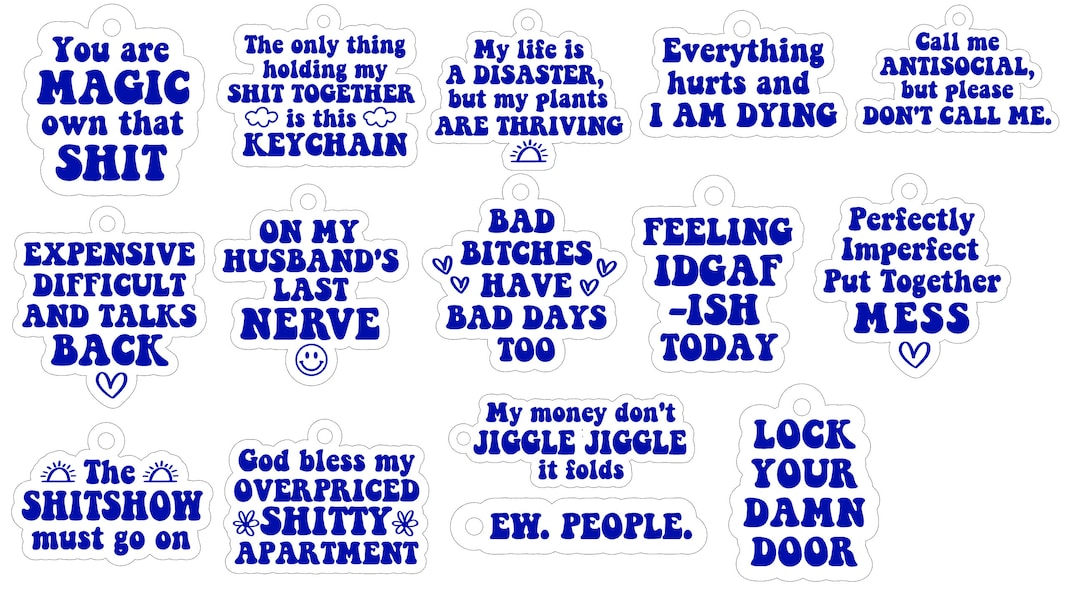 Keychain Svg Files Funny Keychains Svg Keychains Svg Etsy