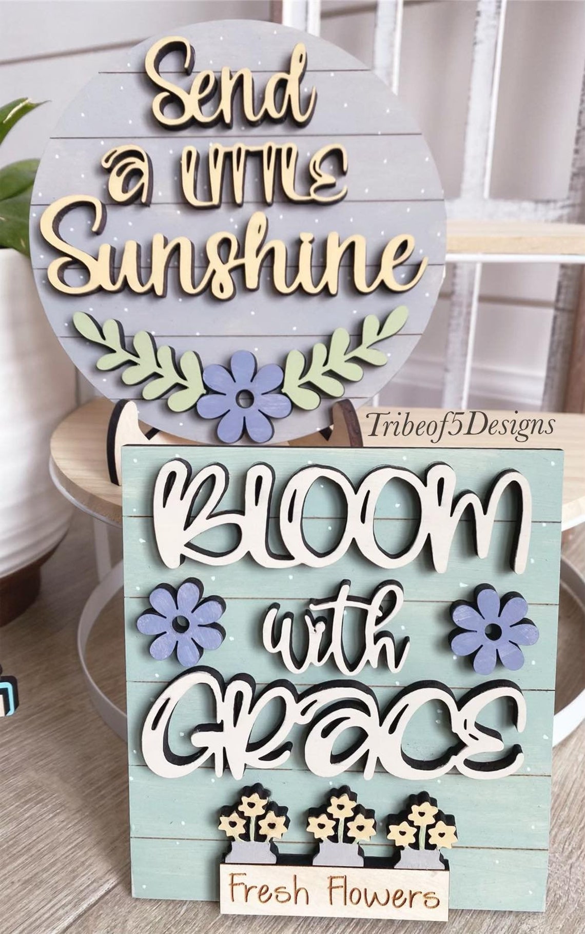 Flower Shop Tiered Tray Svg | Spring Tiered Tray Svg | Spring Tier Tray ...