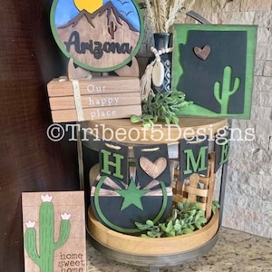 Arizona Tiered Tray Svg | Arizona State Tier Tray Svg | Arizona Signs Svg | Glowforge Files | Glowforge Svg | Laser Files | Laser Svg |