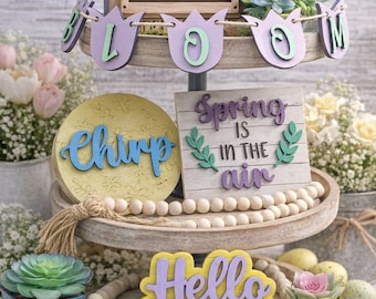 Spring Tiered Tray svg  | Spring Tier Tray svg | Bloom Tiered Tray svg | Hello Spring Tiered Tray svg | Tiered Tray Signs svg | Svg Files |