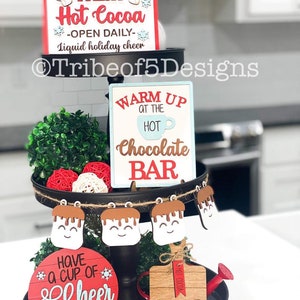 Heiße Kakao Schale svg | Heiße Schokolade Gestuftes Tablett svg | Winter Tiered Tray svg | Weihnachtliches Tablett svg | Winter tier Tray svg |