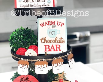 Hot Cocoa Tiered Tray svg | Hot Chocolate Tiered Tray svg | Winter Tiered Tray svg | Christmas Tiered Tray svg | Winter Tier Tray svg |