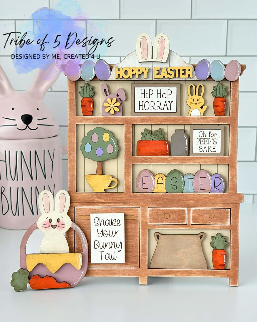 Easter Hutch Shelf Sitter Digital Glowforge Laser Ready File Svg ...