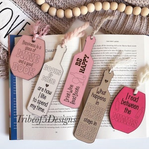 Wine Bookmarks Svg | Wood Bookmarks Svg | Wooden Bookmarks Svg | Laser Bookmarks Svg | Wine Love Gifts Svg | Wine Svgs | Wine Book Svg |