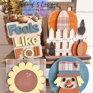 Fall Tiered Tray Svg | Fall Tier Tray Svg | Kid Fall DIY Kits Svg | Scarecrow Tiered Tray Svg | Fall Shelf Sitters Svg | Kid DIY Kits Svg |