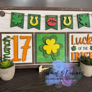 Saint Patrick&#39;s Day Interchangeable Sign Svg | St Pattys Day Sign Svg | St Patricks Day Signs Svg | Interchangeable Self Sitters |
