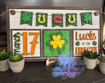 Saint Patrick's Day Interchangeable Sign Svg | St Pattys Day Sign Svg | St Patricks Day Signs Svg | Interchangeable Self Sitters |