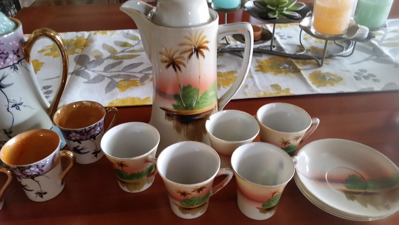ShoFu Oriental Handpainted Chocolate/Tea/Coffee pot cups & | Etsy