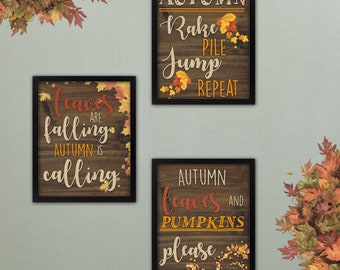 Autumn Fall Leaves Printables Digital Package