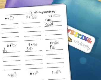 Writer's Workshop Dictionary Printable Blank