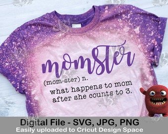 Momster Funny Saying Monster Fancy Mother's Day Birthday Digital SVG Cricut Silhouette