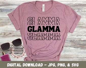 Glamma Grandma Glamorous Echo Mother's Day Birthday Digital Cut File SVG Cricut Silhouette