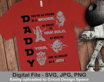 Star Wars Son Father Wookie Porg Yoda Darth Maul Digital SVG Cut File Cricut Silhouette