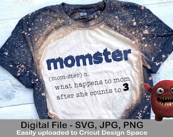 Momster Funny Saying Monster Mother's Day Birthday Digital SVG Cricut Silhouette