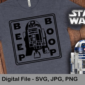 Star Wars R2D2 Beep Boop Pew Pew Sound C3PO Digital SVG Cut File Cricut Silhouette