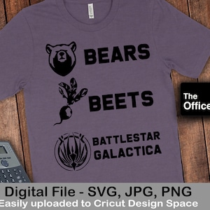 The Office Bears, Beats, Battlestar Galactica Dwight Jim Digital SVG Cut File Cricut Silhouette