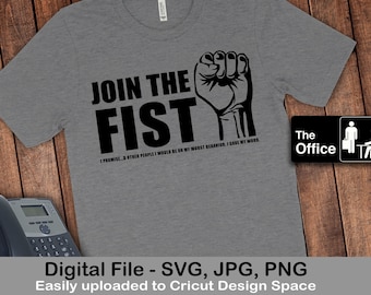 The Office Join The Fist Dwight Jim Digital SVG Cut File Cricut Silhouette
