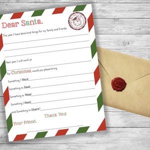 Lista de desejos do Papai Noel Bela carta gentil para o Papai Noel