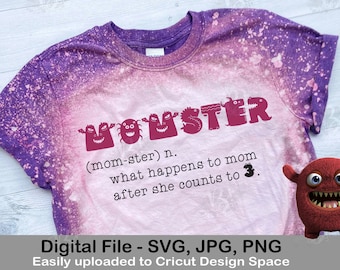 Momster Funny Saying Monsters Mother's Day Birthday Digital SVG Cricut Silhouette