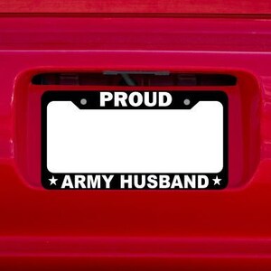 Orgulhoso exército marido engraçado placa de licença titular quadro carro caminhão engraçado piada presente aniversário