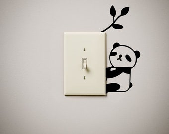 Panda-Bär nettes lustige Vinyl Aufkleber Aufkleber Lichtschalter Abdeckung Steckdose Wand kunstgeschenk präsentieren Haus Dekor Dekoration
