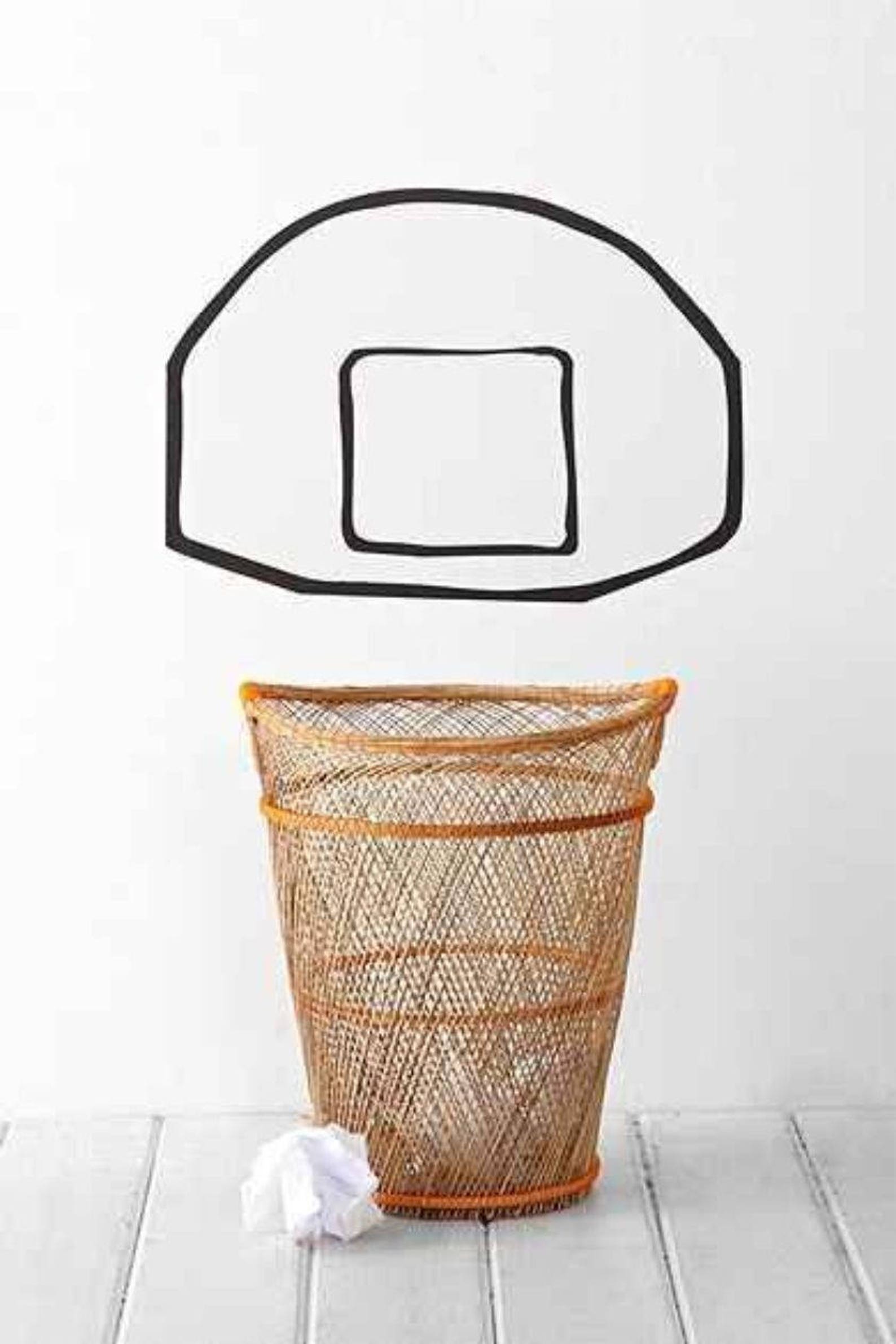 Basketball Trash Can Bin Vinyl Wall Art Decal Sticker Home Etsy