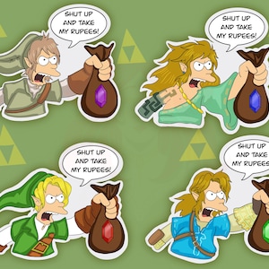 Phillip J. Link &quot;shut up and take my rupees&quot; LOZ Future show crossover sticker