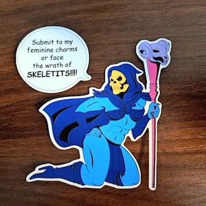 funny lady skeleton lord skeletor waterproof vinyl sticker