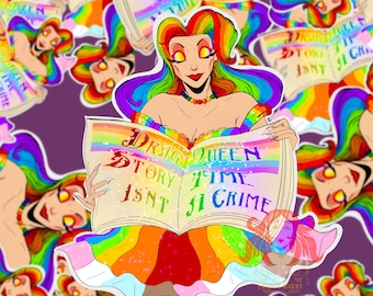 Drag Queen Storytime ist kein wasserdichter Vinyl-Aufkleber von Crime Dragqueen