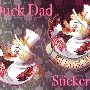 Door fans gemaakte waterdichte sticker Hell Hotel Duck Lucifer