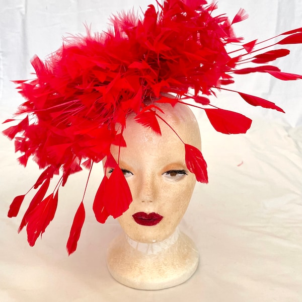 Red Fascinator - Etsy