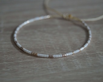 MIYUKI Delica 11/0 Glass Bead Adjustable Minimalist Personalized Bracelet