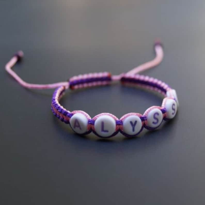 Gepersonaliseerde armband voornaam kind jongen man met Shamballa sluiting met magische kralen 1 mm nylon draad 24 kleuren om uit te kiezen afbeelding 5