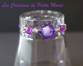 Bracelet à fermeture Shamballa avec perle fleur