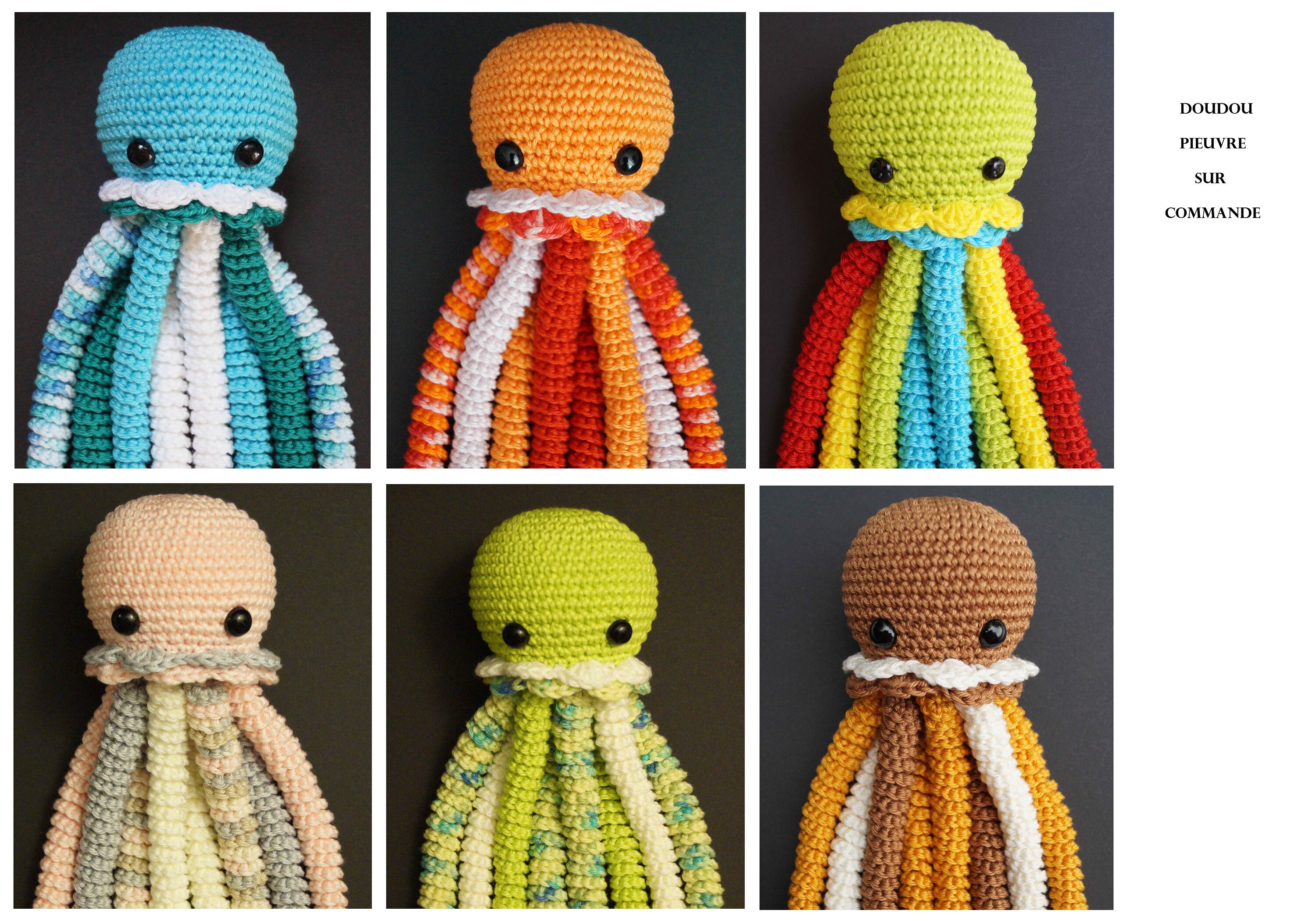 ON ORDER Doudou octopus / jellyfish, hand crocheted, Amigurumi