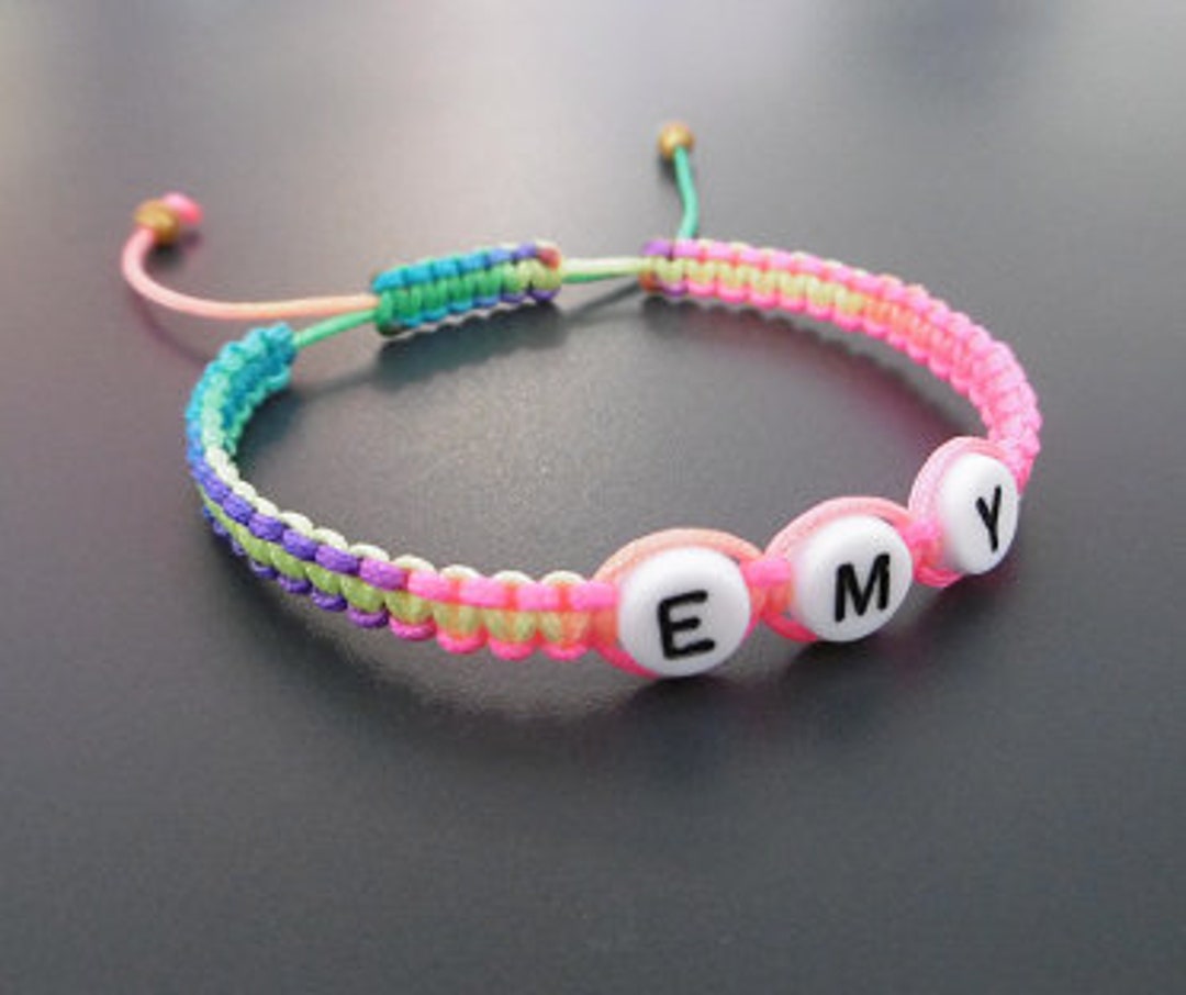 Personalized Child Adult Name Bracelet With Shamballa Closure With