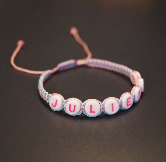 Bracelet Prenom Enfant Fille Femme Personnalise A Fermeture Etsy