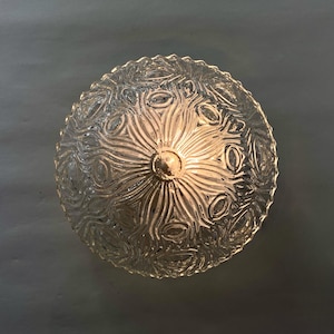 Mała lampa ścienna lampa sufitowa z grubego szkła 1970 1980 lata siedemdziesiąte osiemdziesiąte stara przezroczysta oprawa oświetleniowa dekoracja w stylu vintage