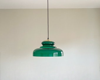 Decorazione di illuminazione lampadario a sospensione opalino verde vintage