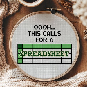 Funny Spreadsheet Cross Stitch Pattern | Sarcastic Office Decor (PDF)