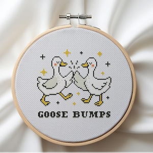 Goose Bumps Funny Cross Stitch Pattern: Animal Humor (PDF)