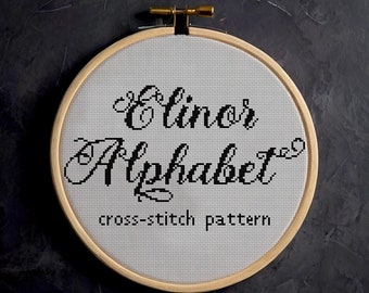 Calligraphy Font Alphabet Cross Stitch Pattern | Cursive Letter Embroidery, ABC (PDF Pattern)