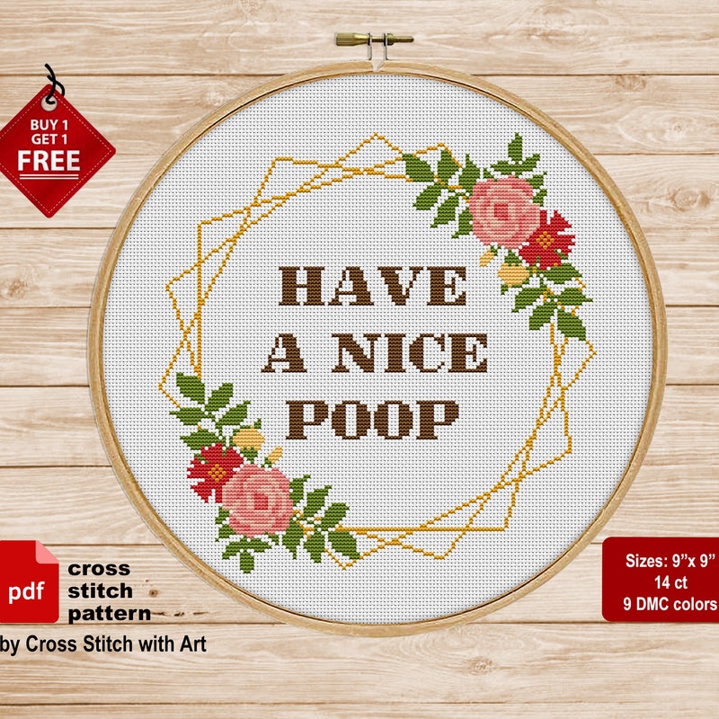 Poop Cross Stitch - Etsy