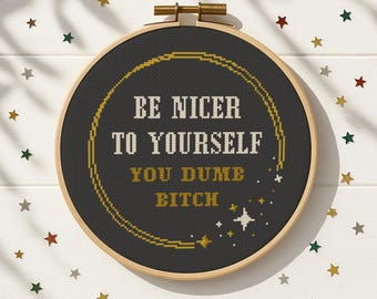 Funny Cross Stitch Pattern PDF, Snarky Mental Health Therapy (Digital Download)