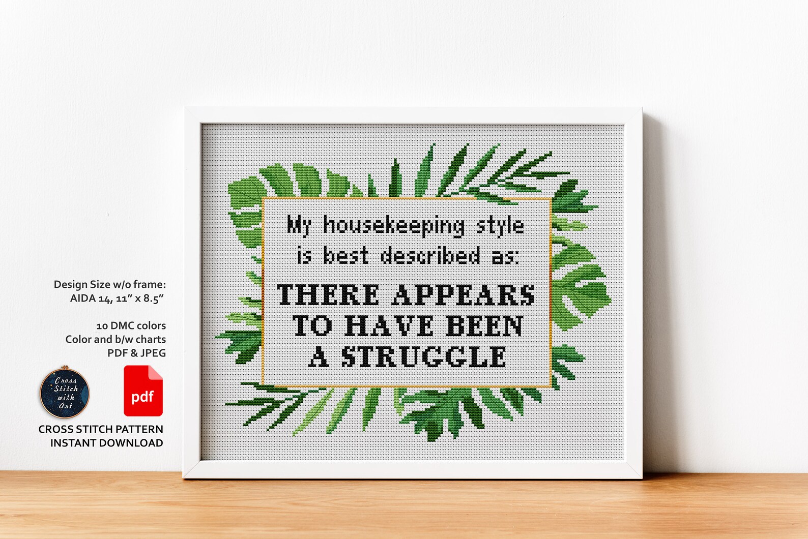 My Housekeeping Style Cross Stitch Pattern. Snarky Cross Etsy