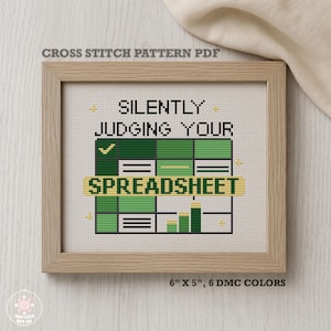 Silently Judging Spreadsheet Kreuzstichmuster - Lustiges Büro Dekor (PDF)