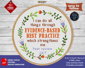 I can do all things - Nerdy cross stitch pattern. Science cross stitch. Counted modern cross stitch PDF. Easy cross stitch, sarcastic quote