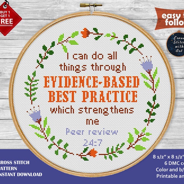 I can do all things - Nerdy cross stitch pattern. Science cross stitch. Counted modern cross stitch PDF. Easy cross stitch, sarcastic quote